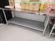 SS Table 6'Long With 1 Shelf