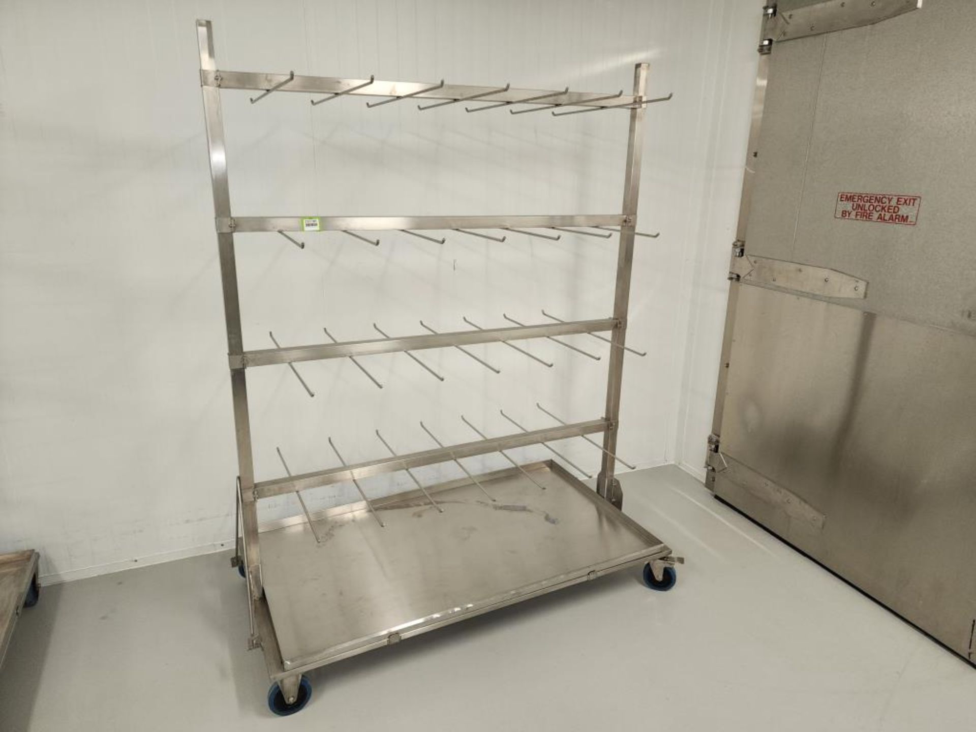 SS Wheeled Hang Dry Carts W/ BTM Drip Tray