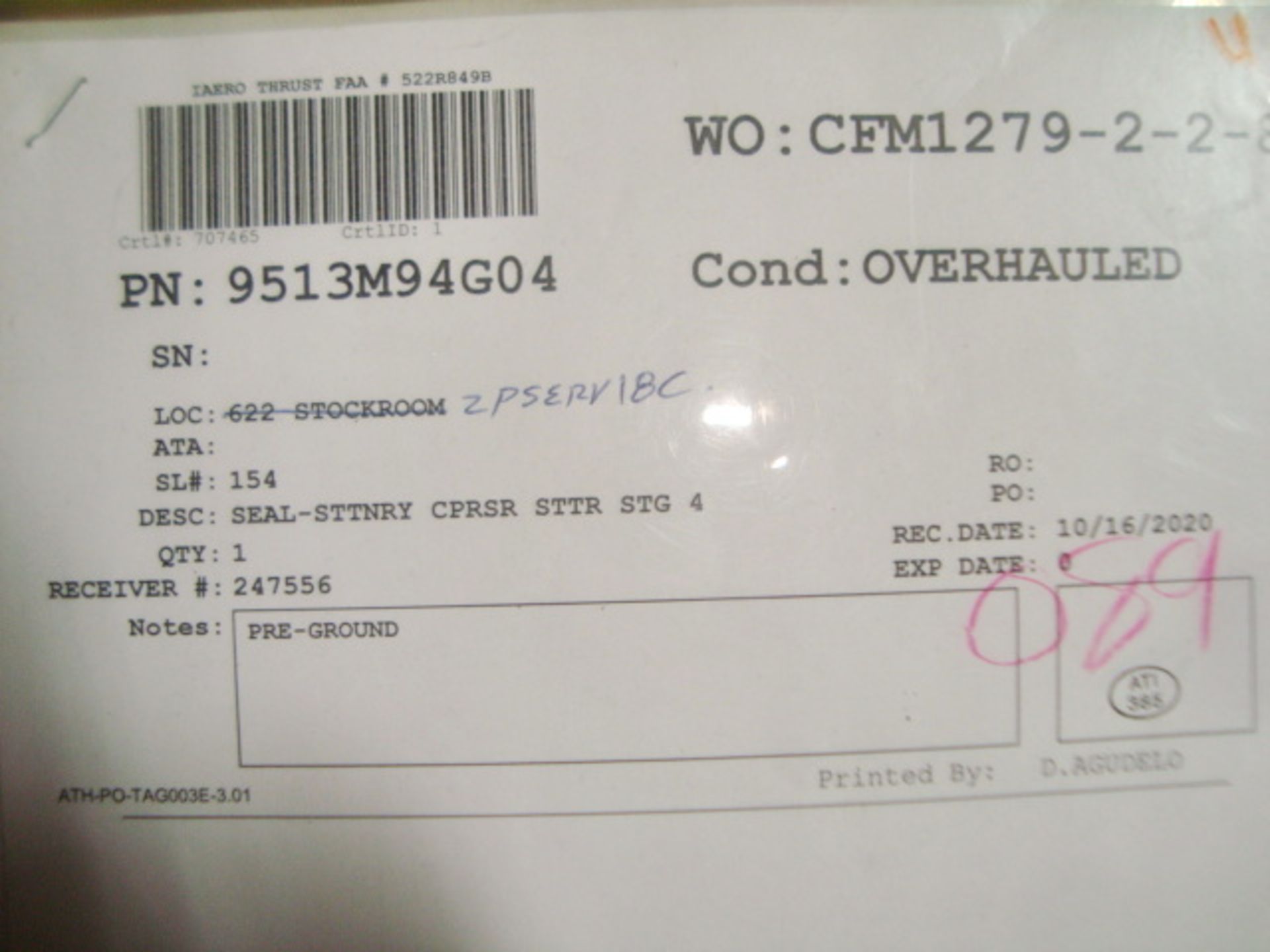 CFM56-3 SEAL-STTNRY CPRSR STTR STG - Image 3 of 11