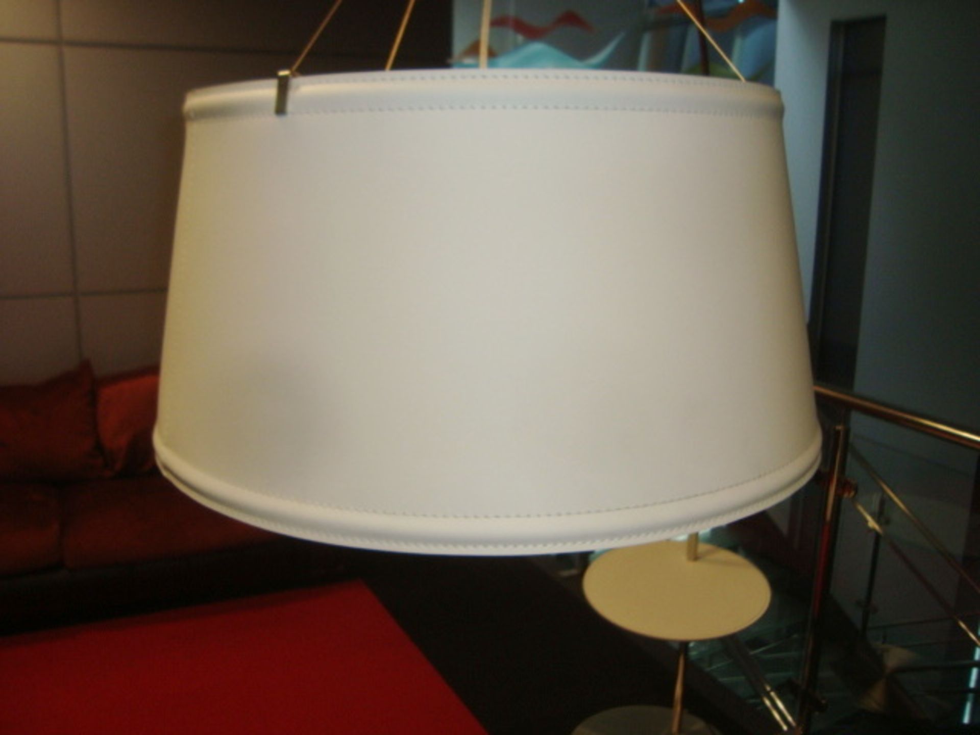 Leather Swivel Chai & Leather Lamp - Image 6 of 9