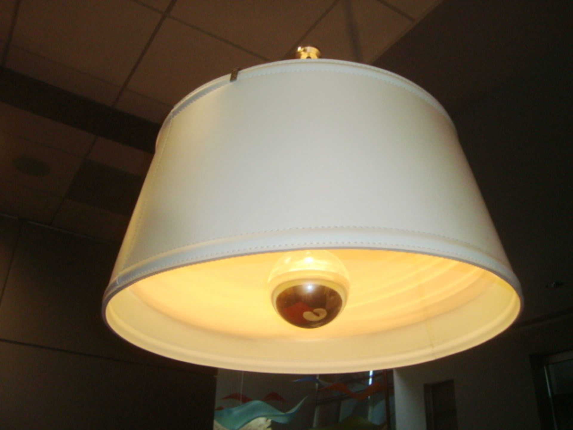 Leather Swivel Chai & Leather Lamp - Image 5 of 9