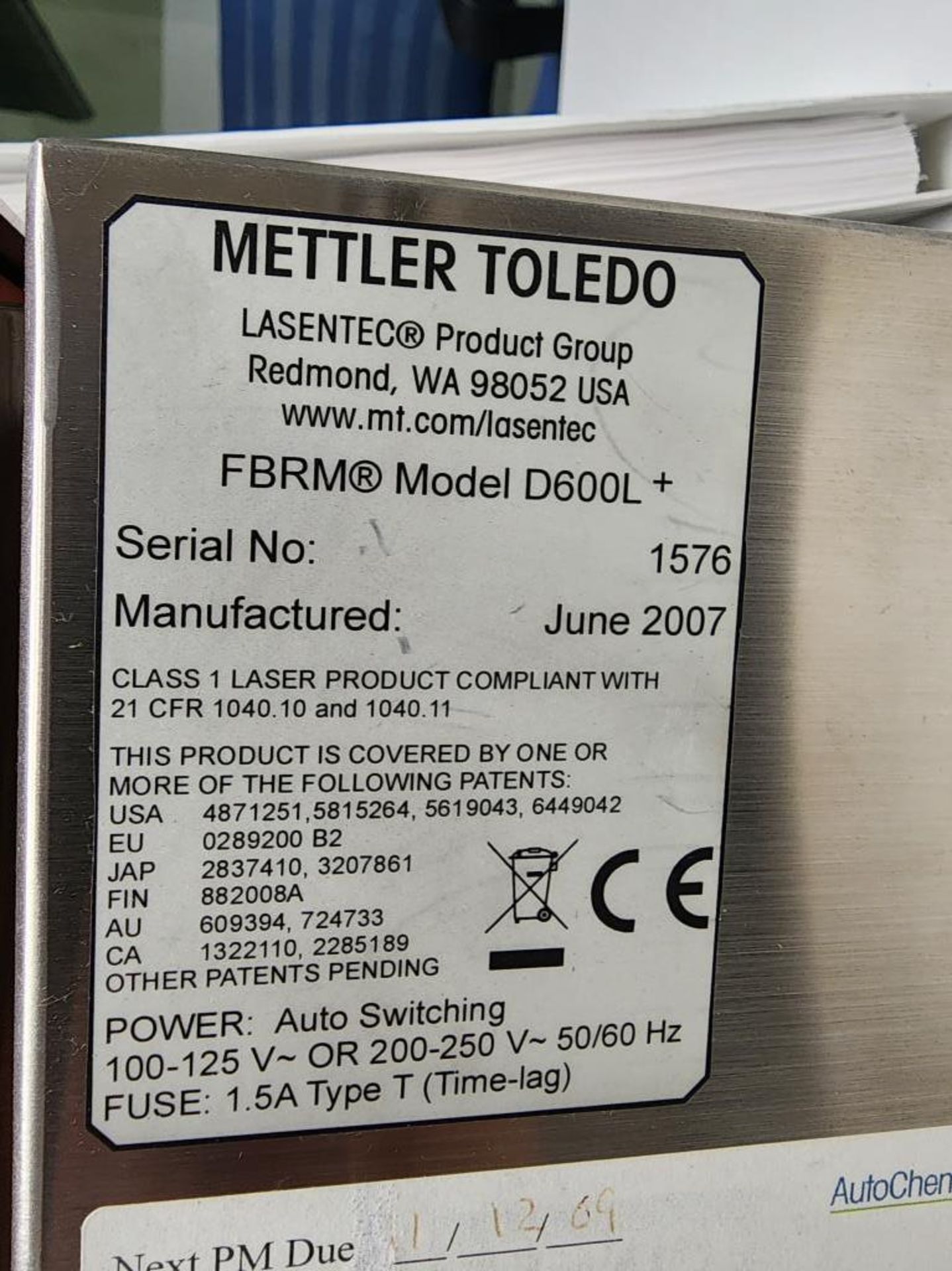 Mettler Toledo FBRM - Image 2 of 3