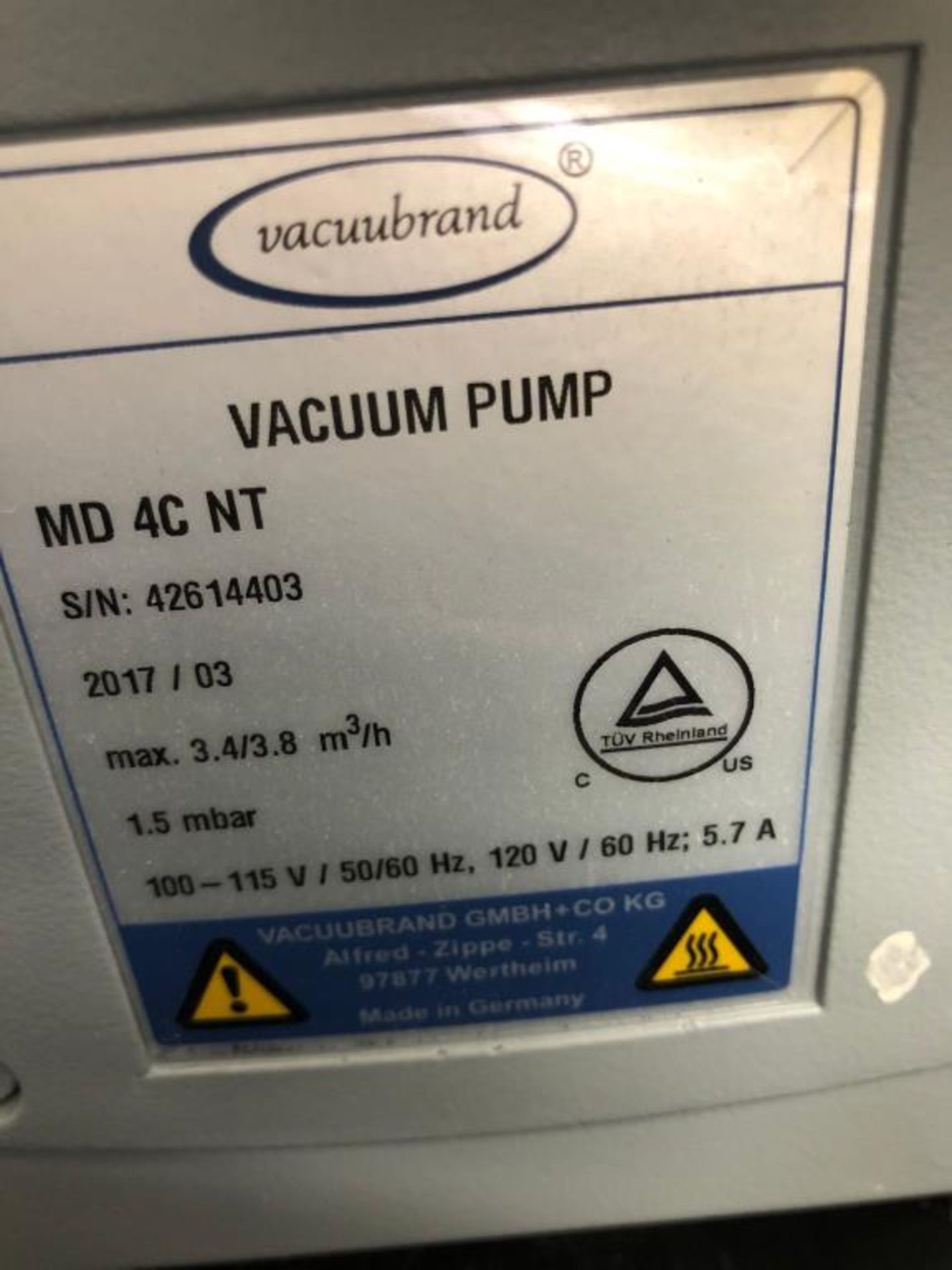 Vacuubrand Vacuum Pump - Image 4 of 4