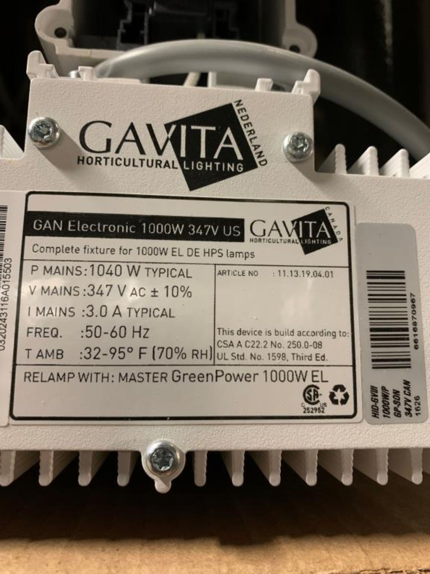 Gavita Grow Lights - Image 3 of 4