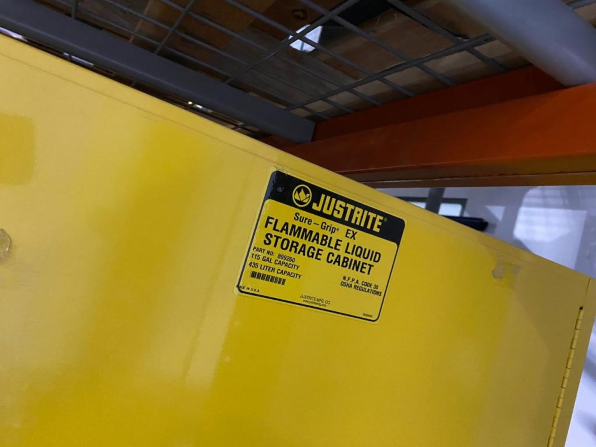 Justrite Yellow Flammable Cabinet - Image 3 of 3