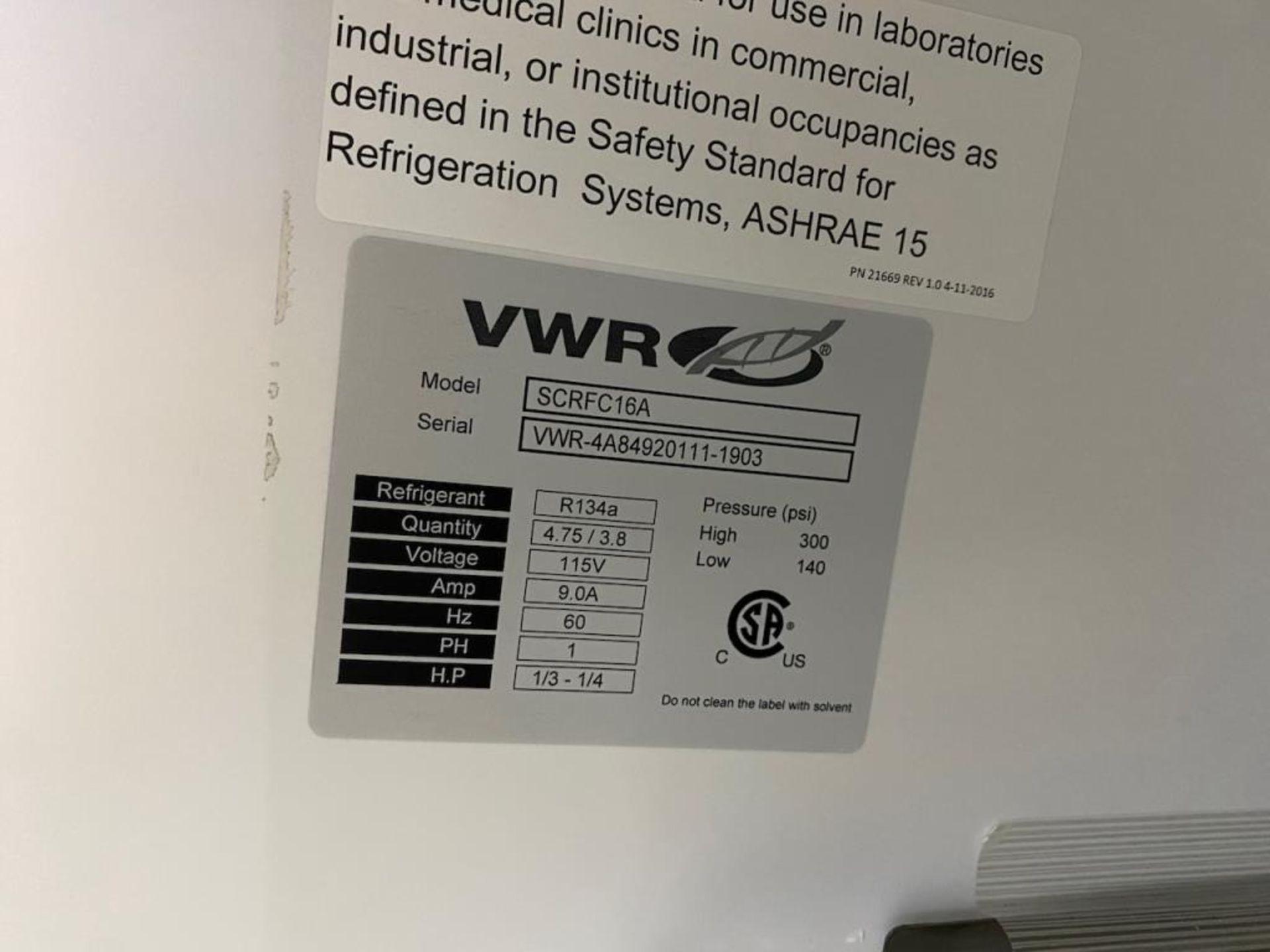 VWR Refrigerator/Freezer Combo - Image 5 of 5