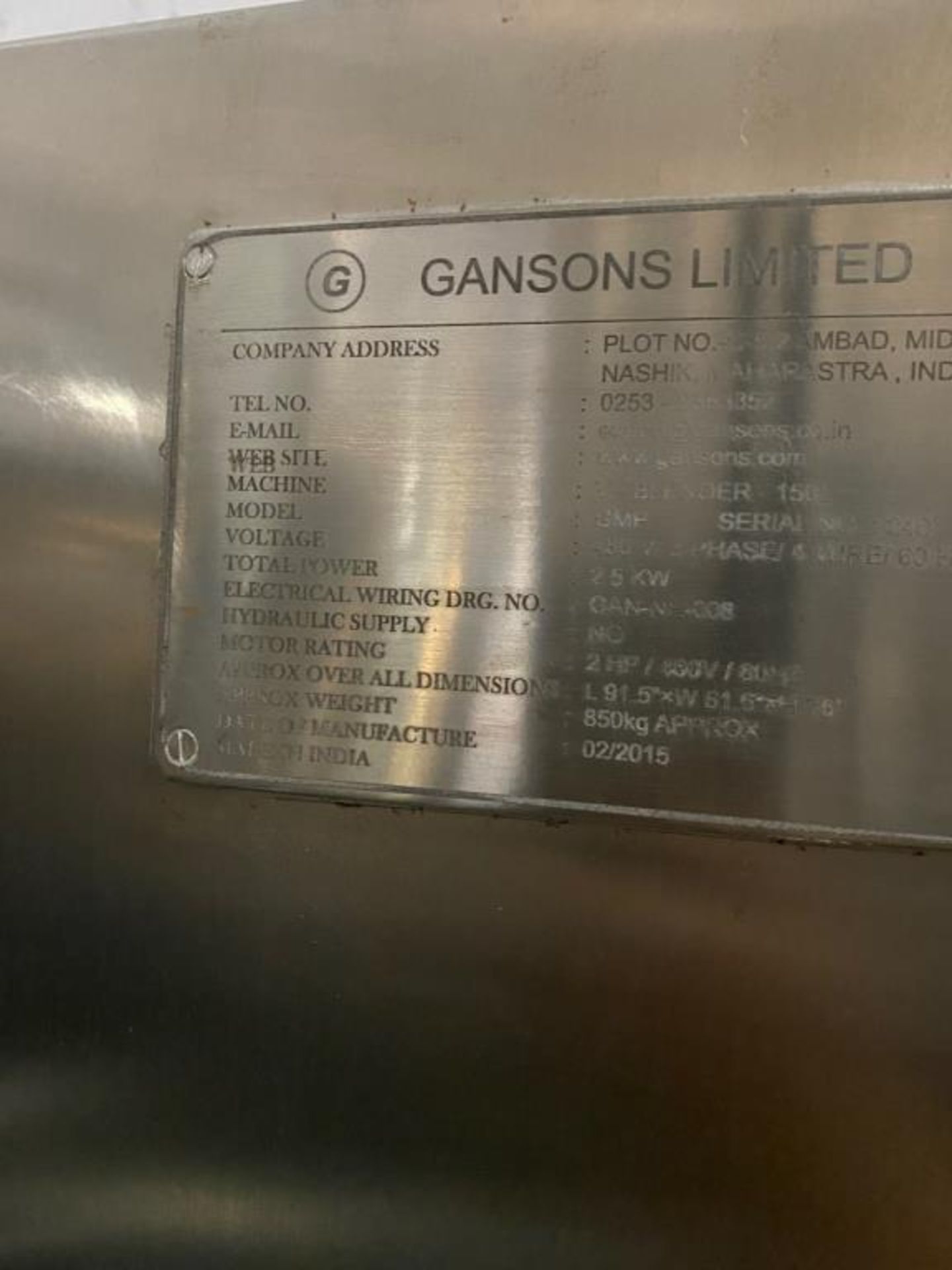 Gansons 150L V-Blender - Image 7 of 13