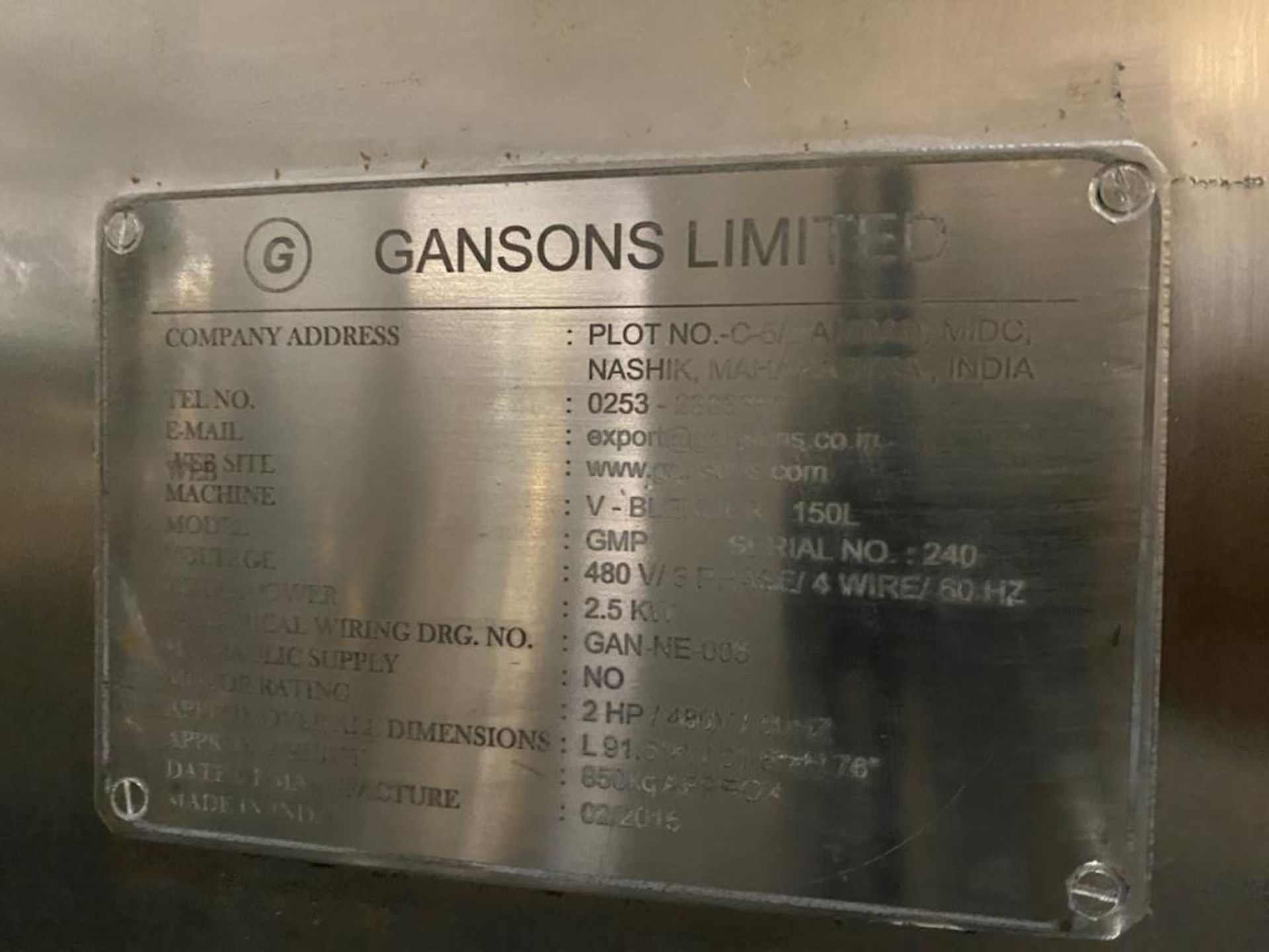 Gansons 150L V-Blender - Image 5 of 13