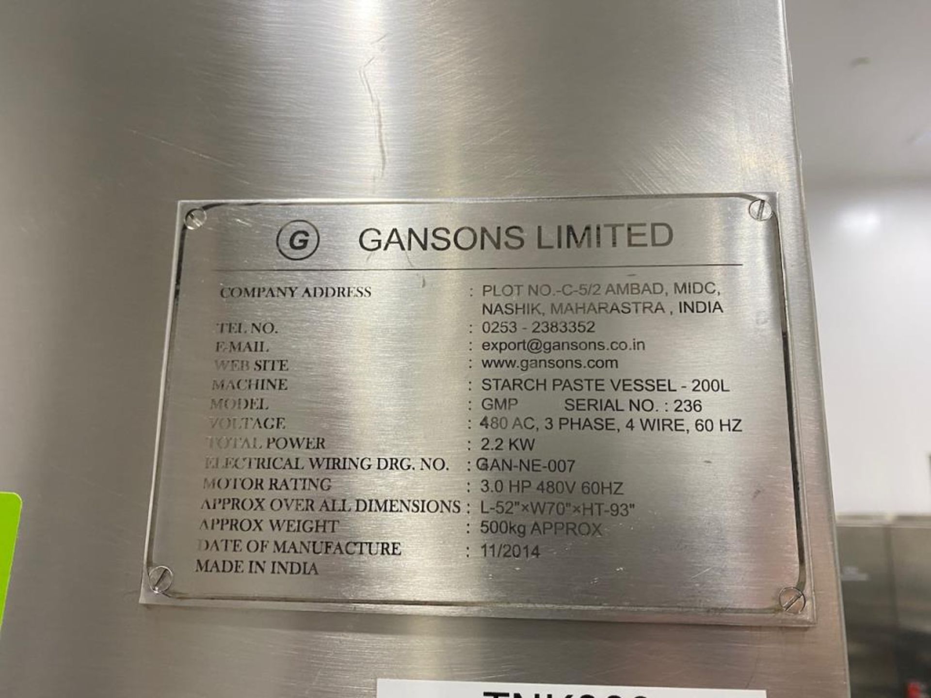 Gansons 200L Jacketed Mixed - Image 2 of 11