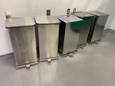 (5) Stainless Steel Trash Receptacles