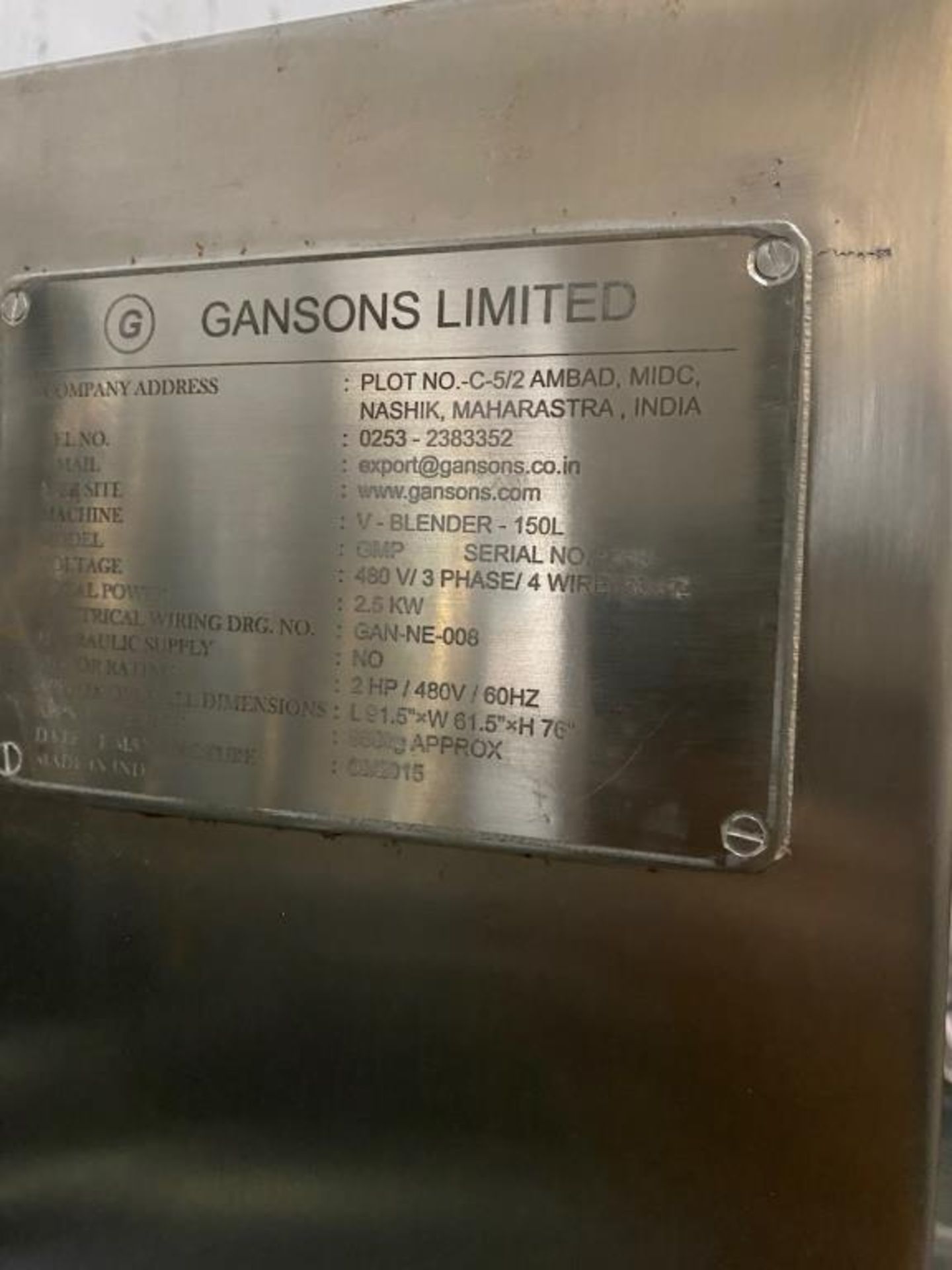 Gansons 150L V-Blender - Image 6 of 13