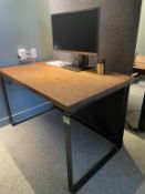Ohio Design Desk, Wood Top Steel Frame 49"x30"