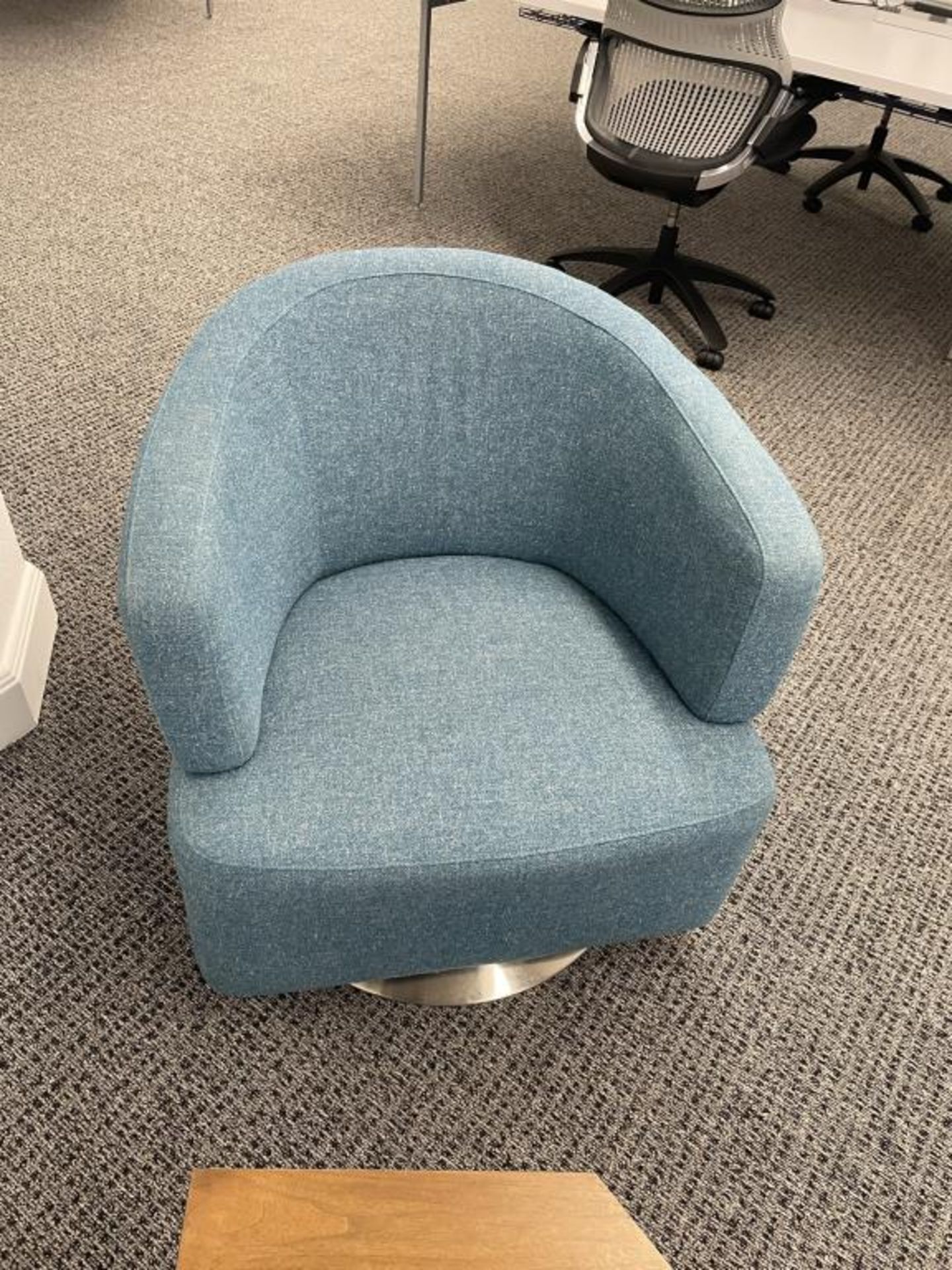 (3qty) Jason Furniture Teal Swivel Chairs - Image 5 of 9