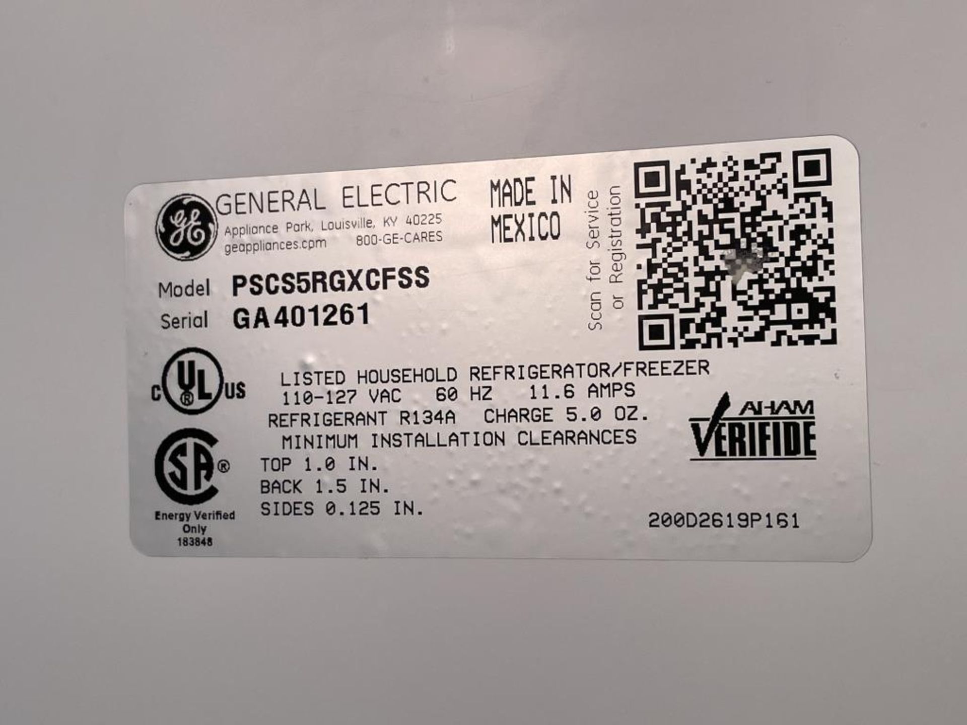 GE Profile PSCS5 Side by Side Refrigerator - Image 3 of 4