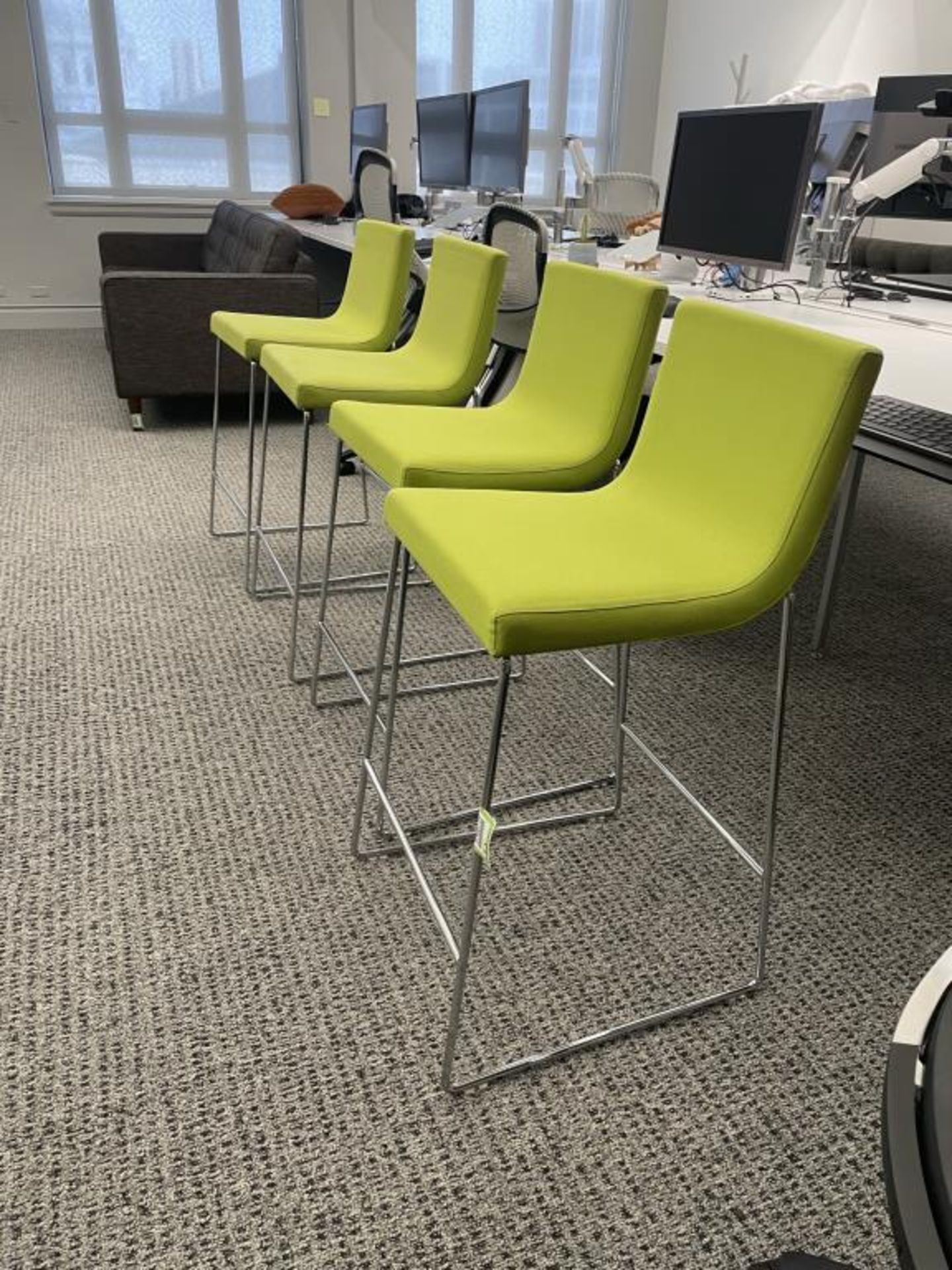 (4qty) Andreu World Lineal Comfort Stools, Lime - Image 2 of 6