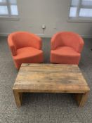 (2qty) Jason Furniture Orange Swivel Chairs w/