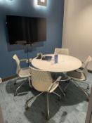 Video Conferencing w/ Table & (4) Knoll Hybrid Chairs