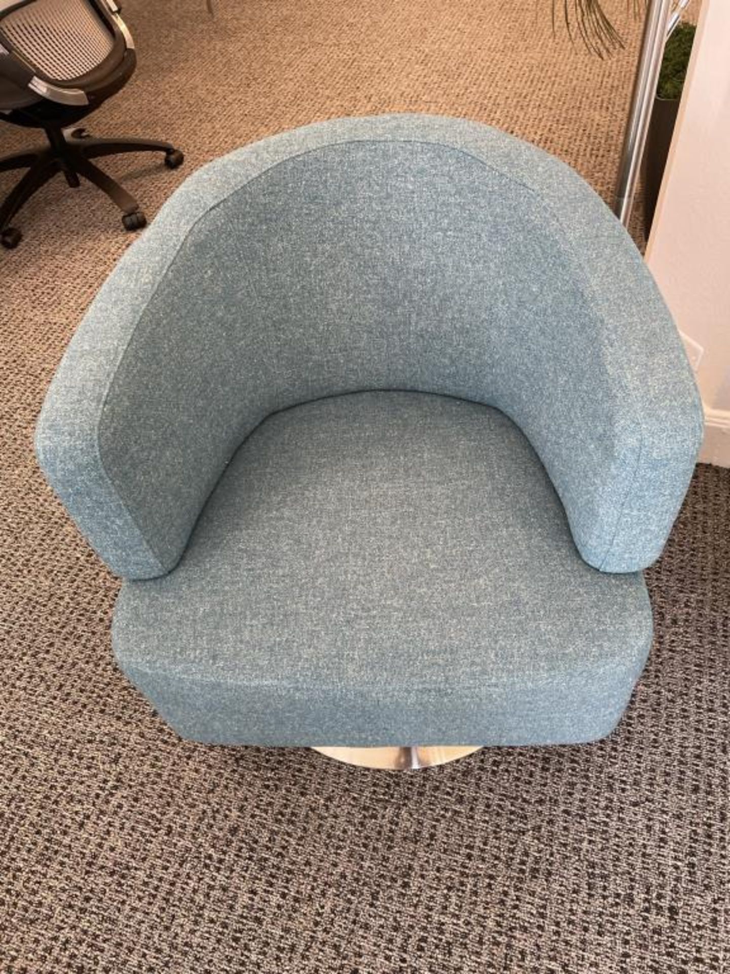 (2qty) Jason Furniture Teal Swivel Chairs - Image 5 of 6