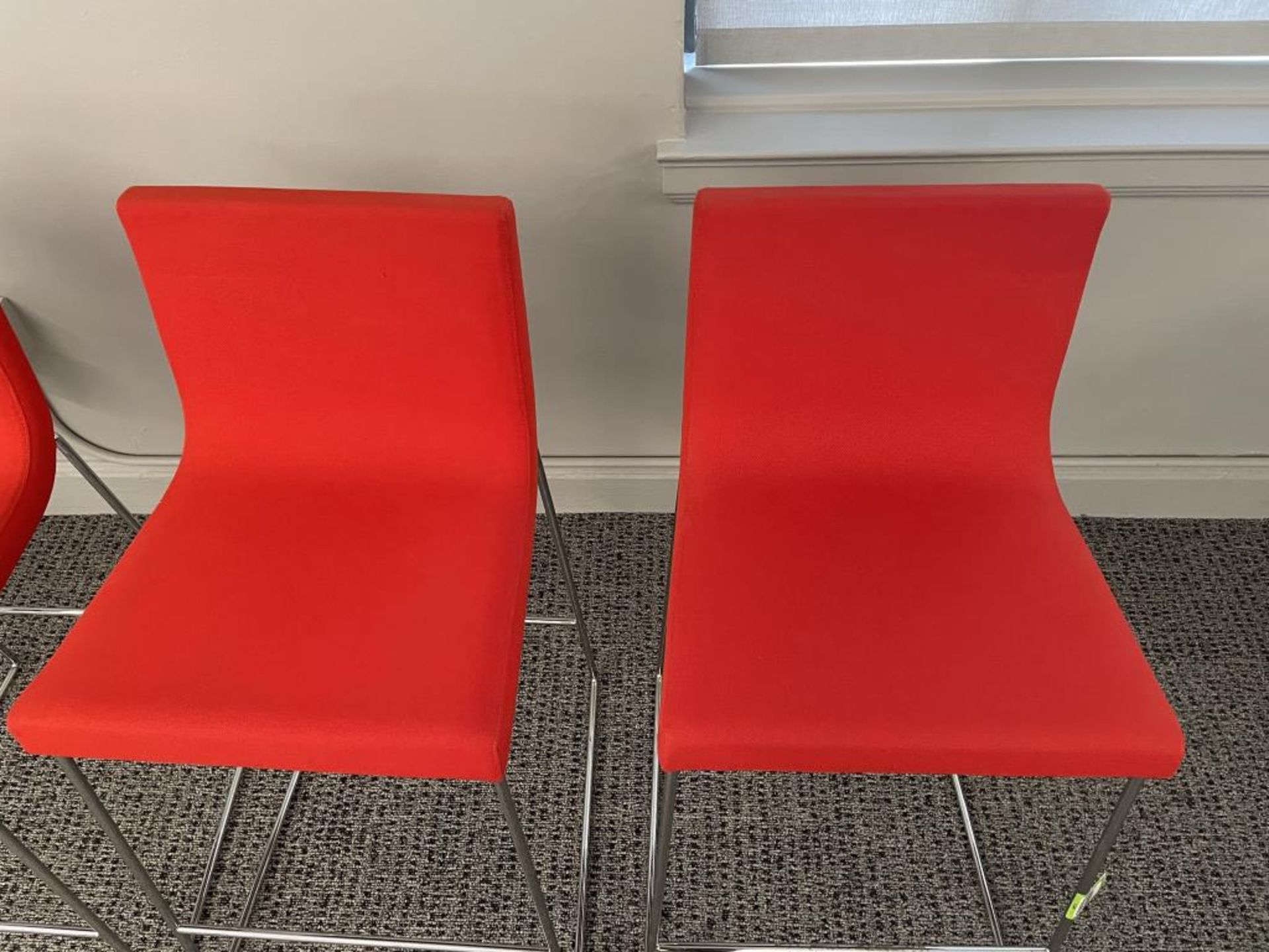 (4qty) Andreu World Lineal Comfort Stools, Red - Image 3 of 5