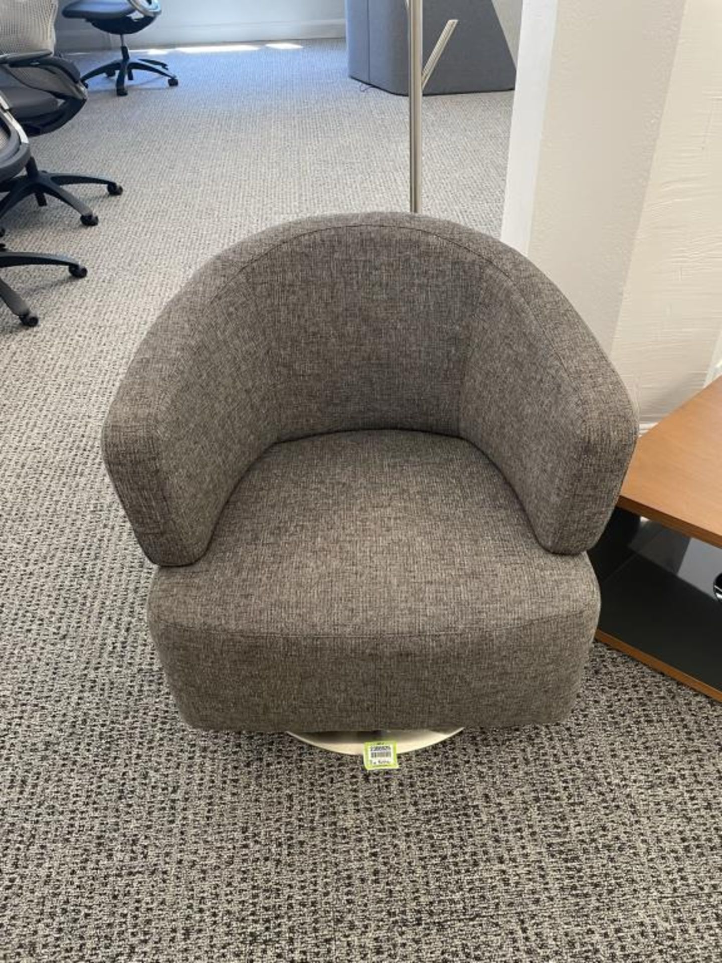 (2qty) Jason Furniture Grey Swivel Chairs w/ - Image 3 of 6