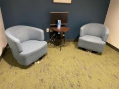 (2qty) Jason Furniture Teal Swivel Chairs