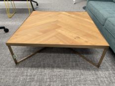 Custom Coffee table Wood & Brass