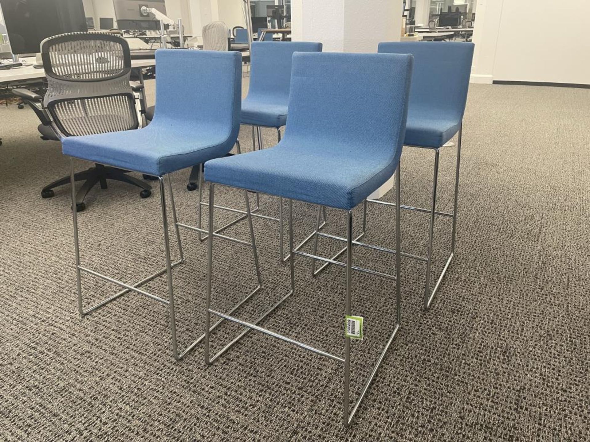 (4qty) Andreu World Lineal Comfort Stools, Blue - Image 2 of 4