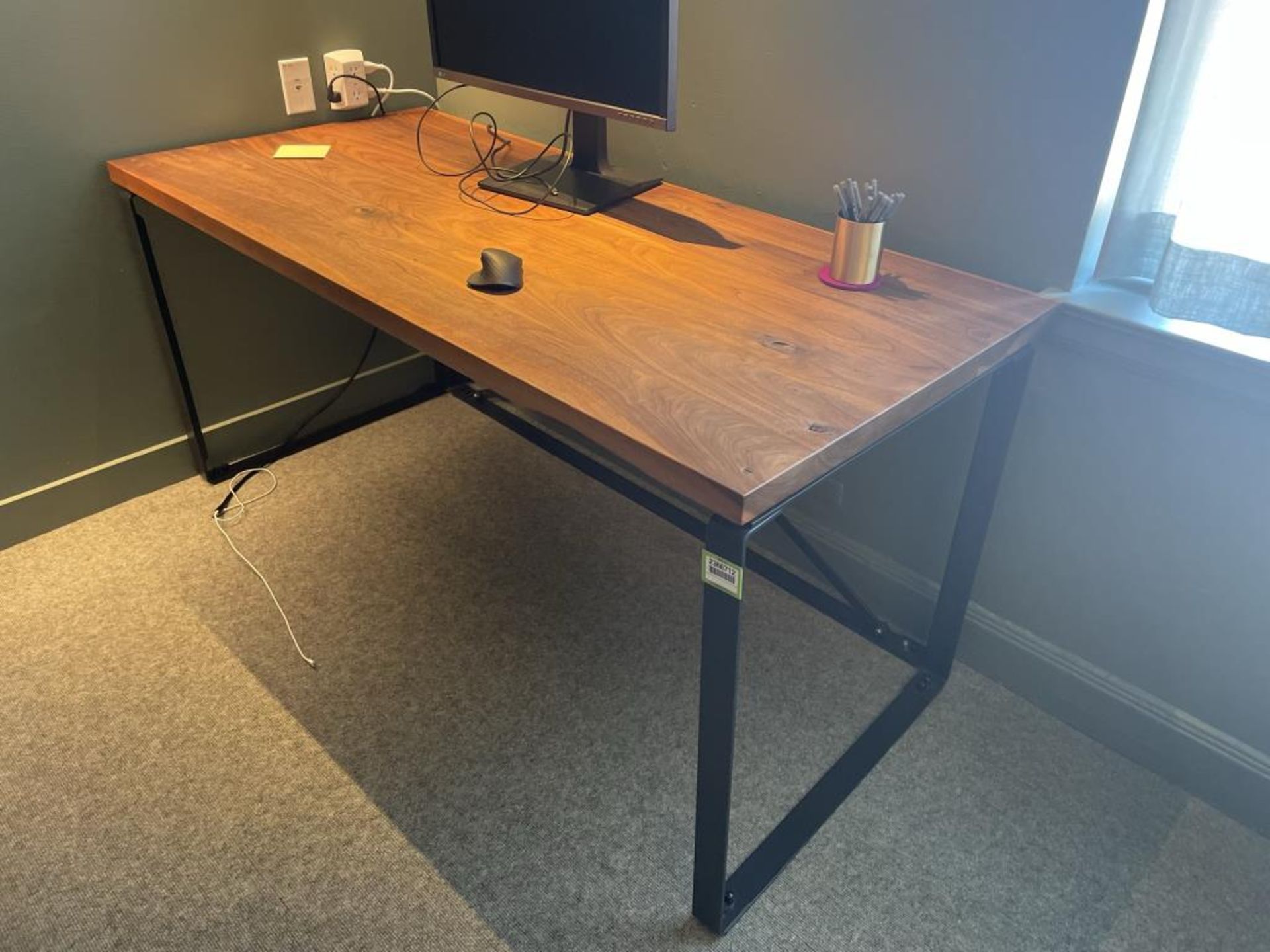 Ohio Design Desk, Wood Top Steel Frame 65"x30" - Image 2 of 5