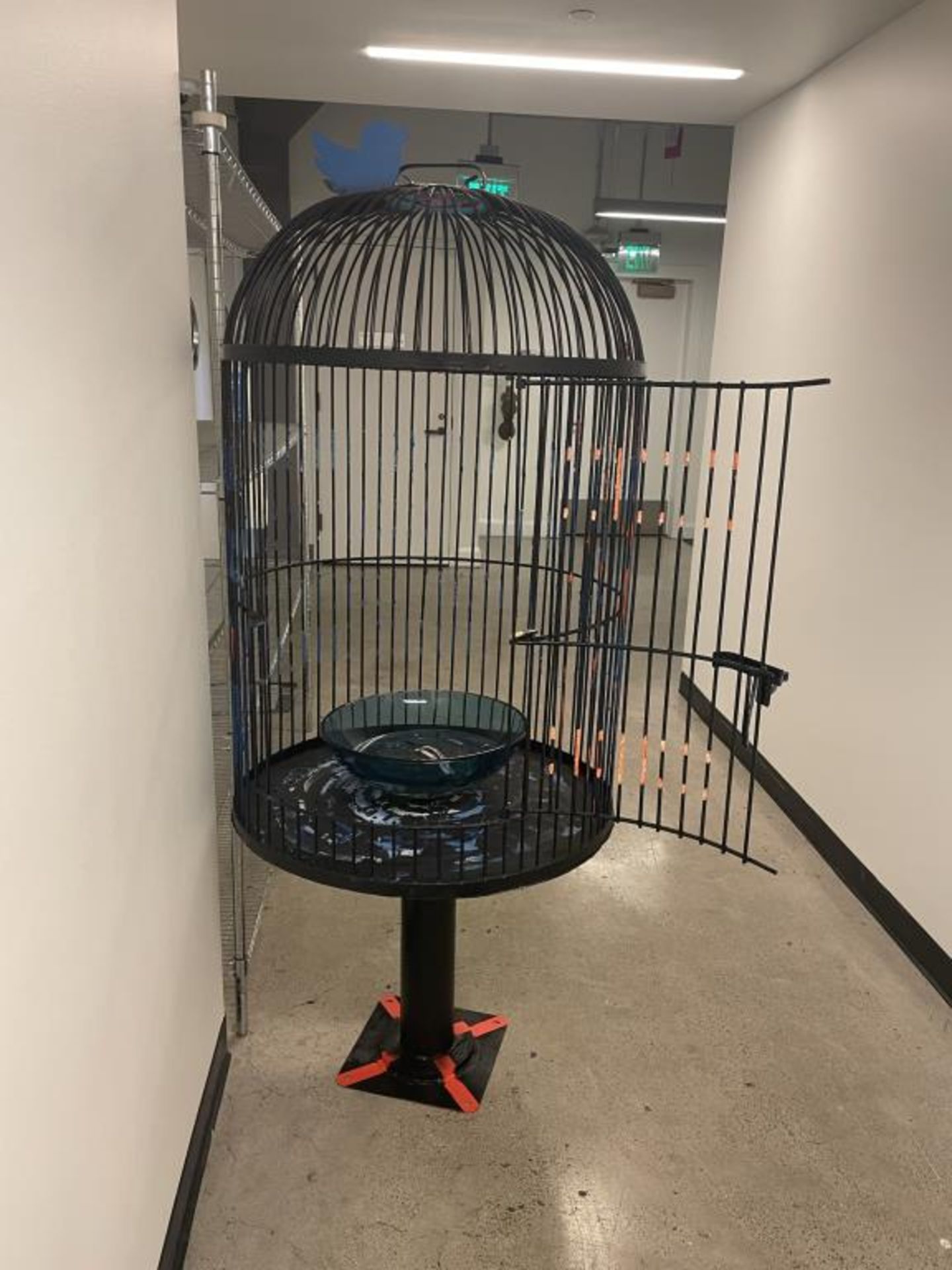 Bird Cage with Welded Twitter Bird - Image 2 of 10