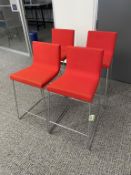 (4qty) Andreu World Lineal Comfort Stools, Red