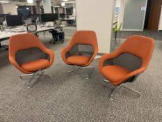 (3qty) Coalesse SW_1 Lounge Mid Back Chair's, Orange