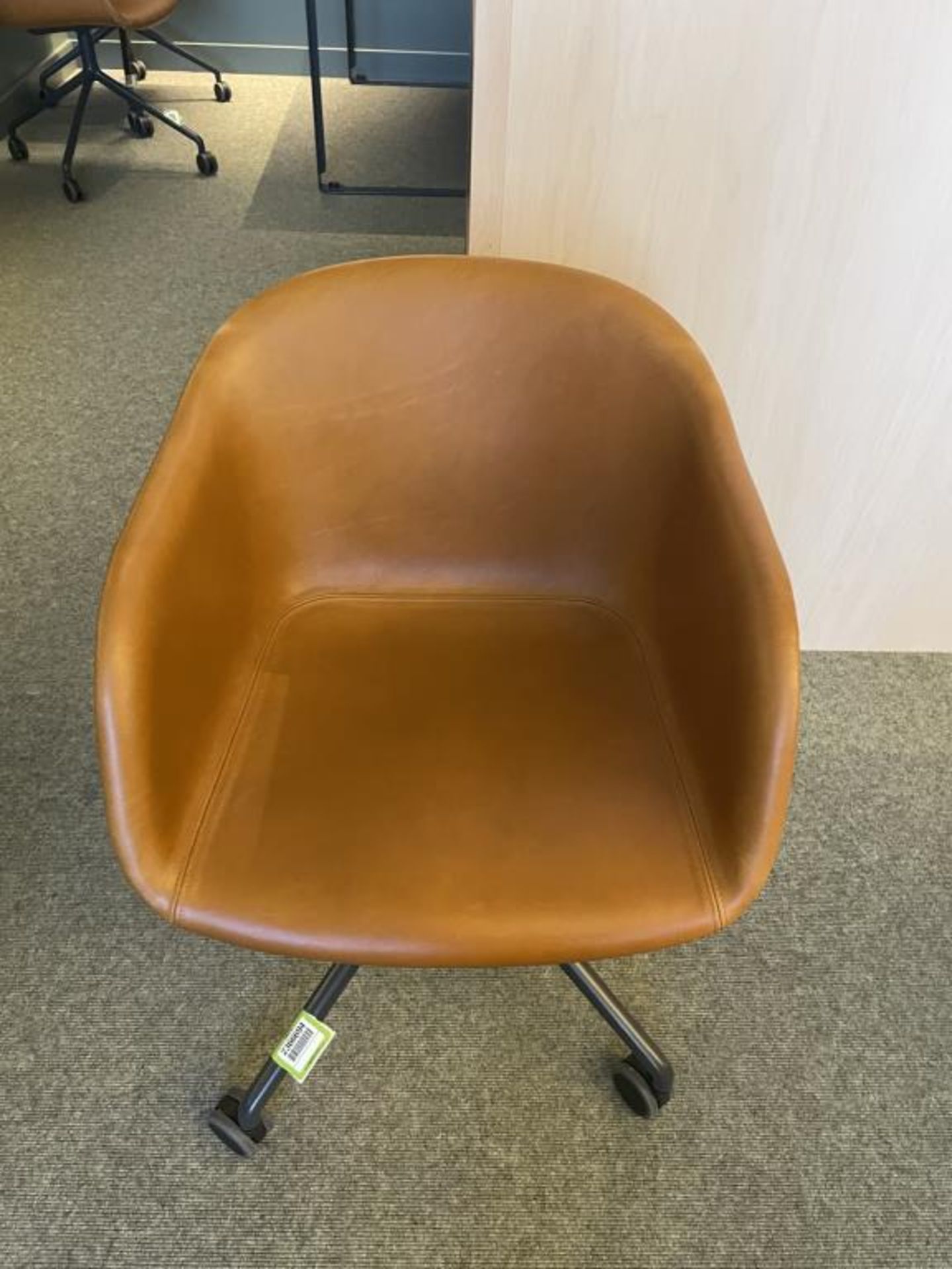 Muuto Fiber Swivel Chair, Casters, Leather - Image 2 of 6