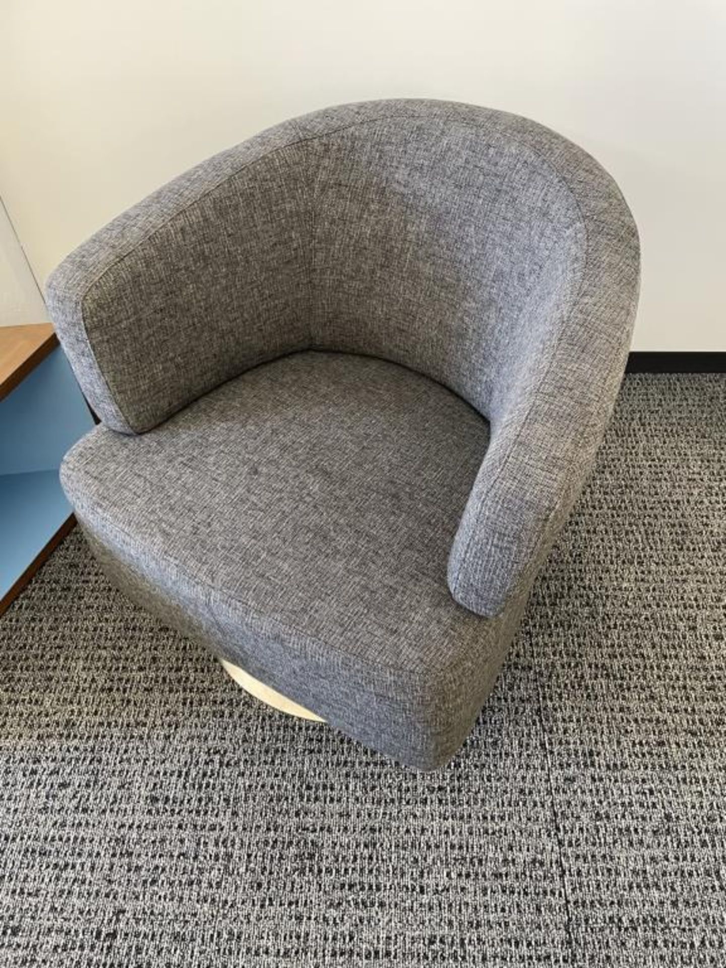 (2qty) Jason Furniture Grey Swivel Chairs w/ - Image 3 of 6