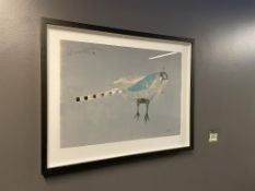 Rick Bartow "Bird on Grey Field" Monotype