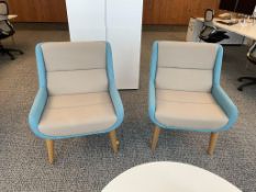 (2qty) NaughtOne Hush Low Chair Two Tone Wood Base