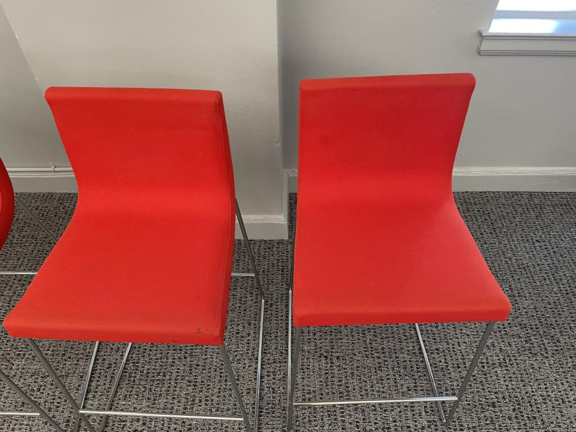 (4qty) Andreu World Lineal Comfort Stools, Red - Image 3 of 6