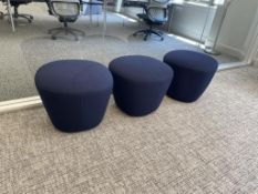 (3qty) Andreu World Beat Ottoman's Dark Blue