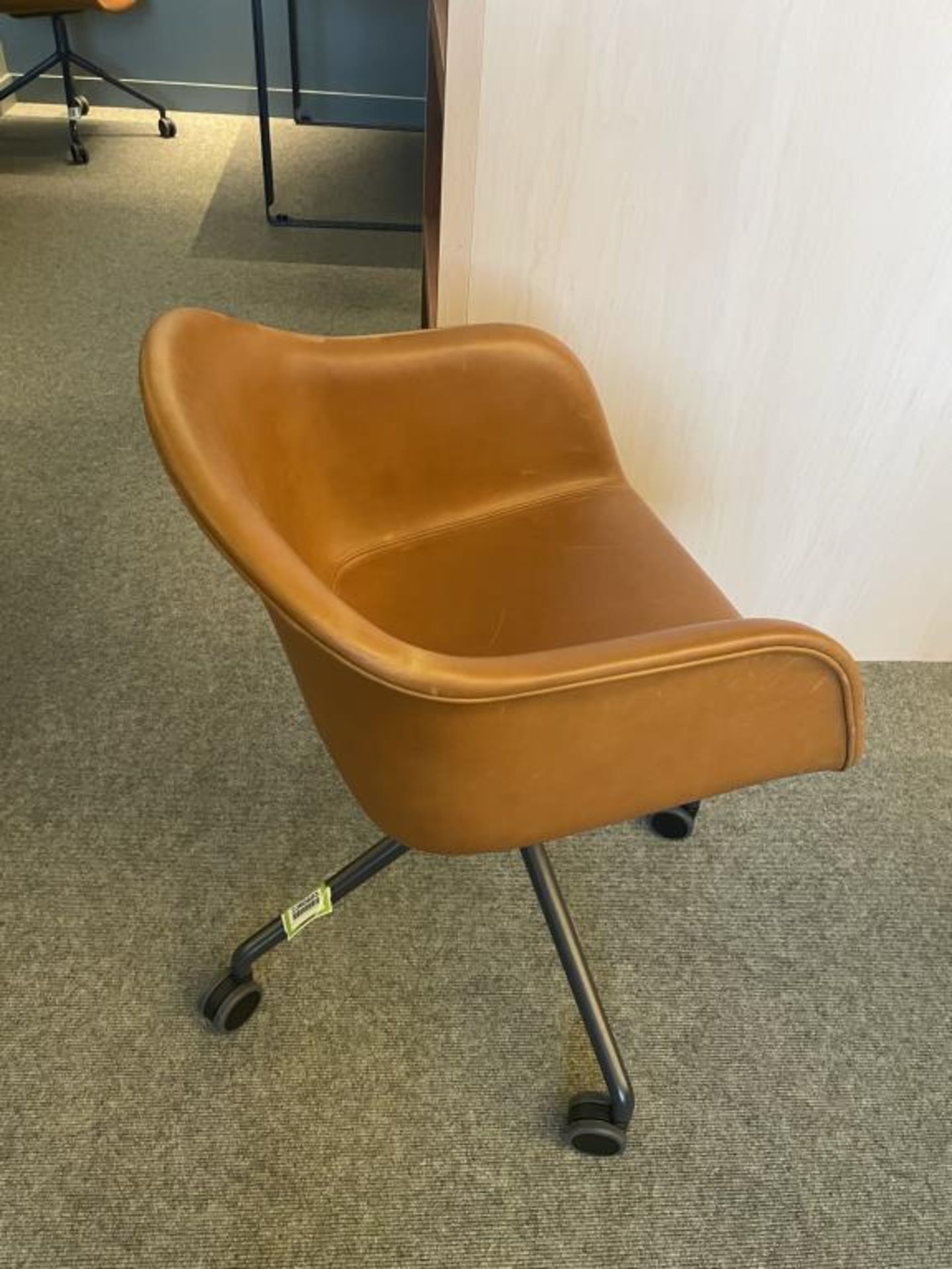 Muuto Fiber Swivel Chair, Casters, Leather - Image 3 of 5