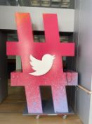 "#" Twitter Hashtag with Bird Logo