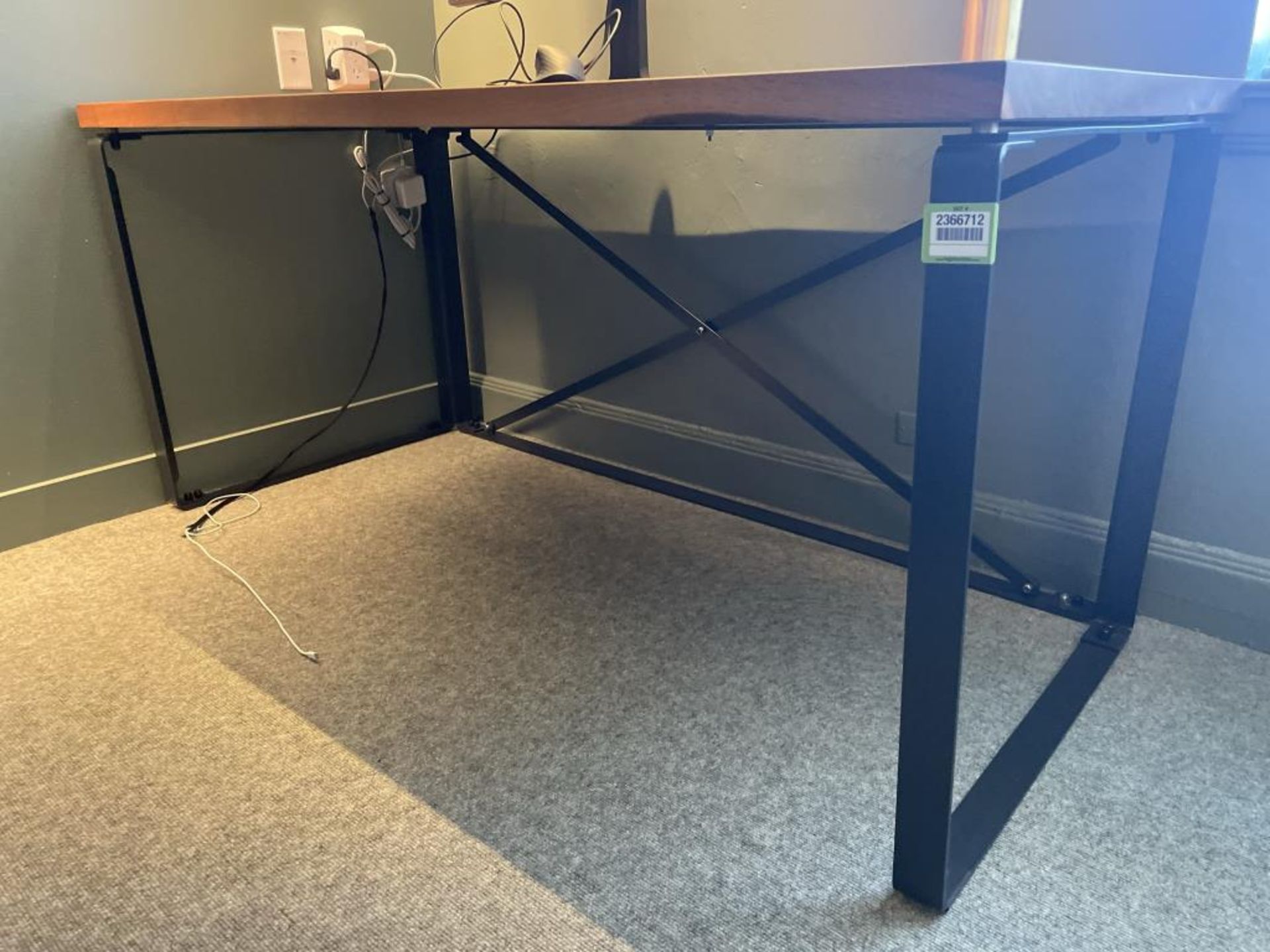 Ohio Design Desk, Wood Top Steel Frame 65"x30" - Image 4 of 5
