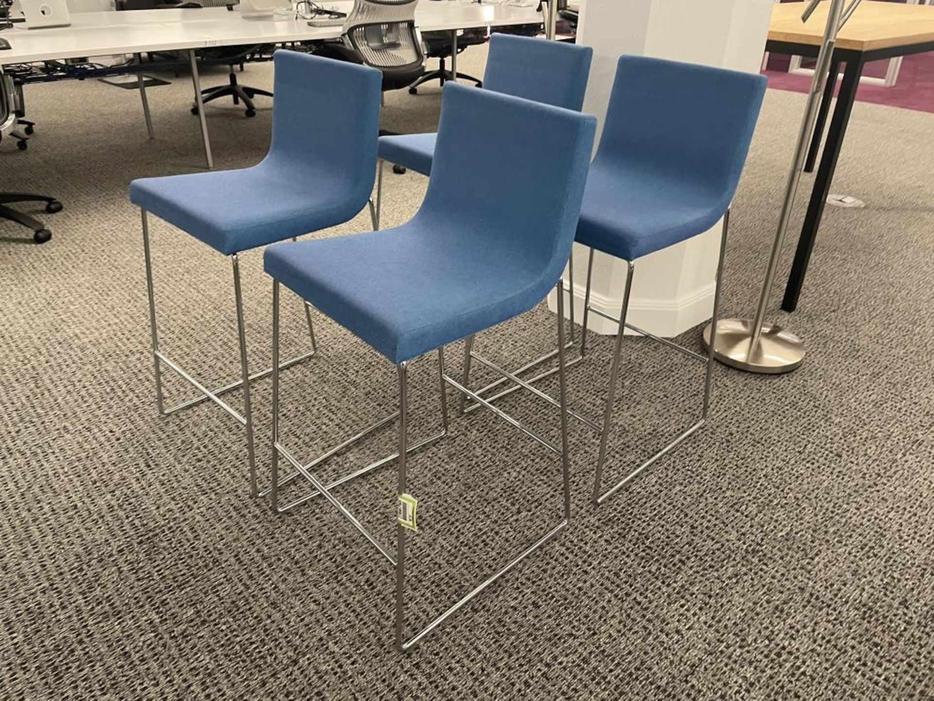 (4qty) Andreu World Lineal Comfort Stools, Blue - Image 2 of 4