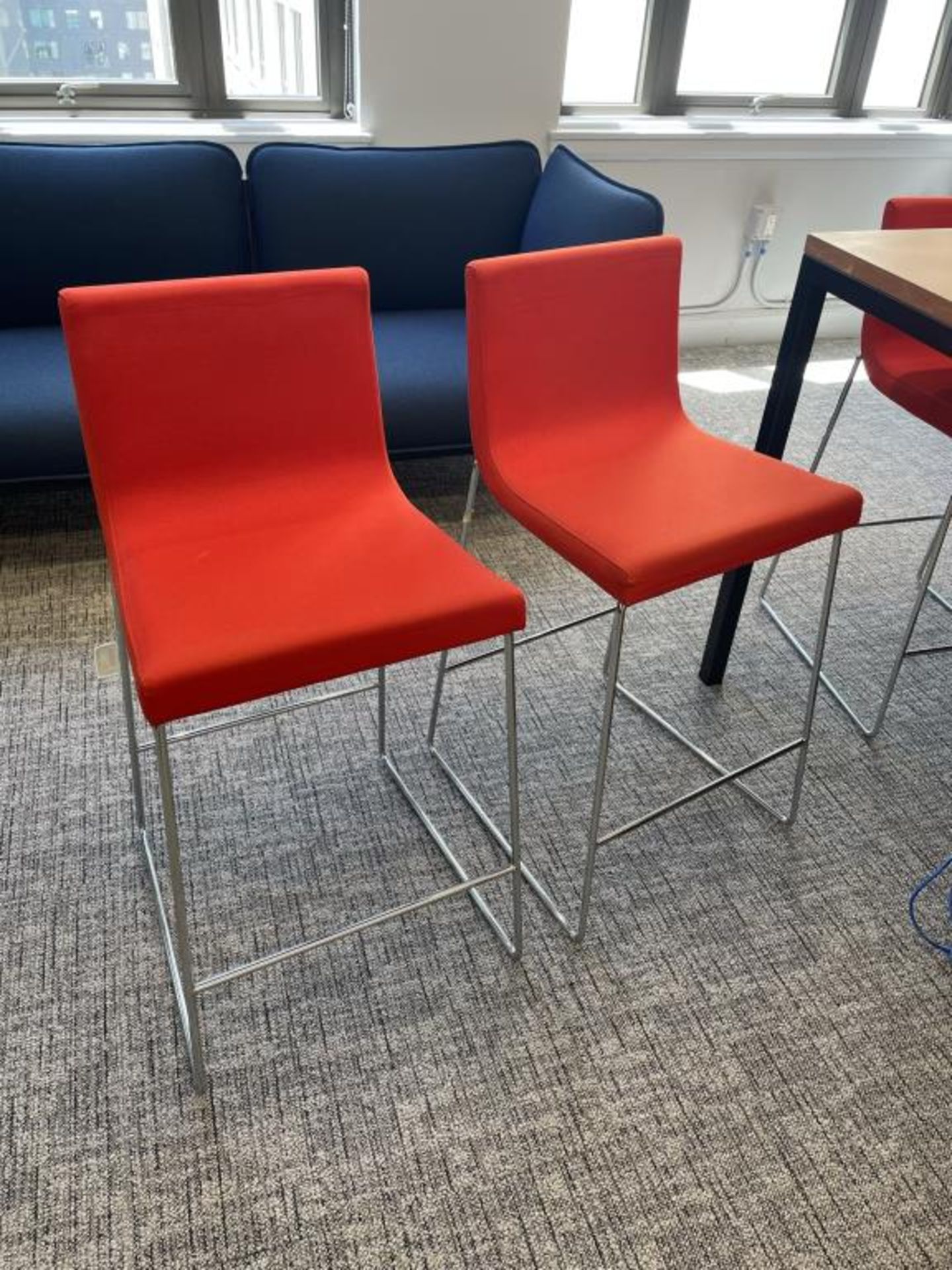 (8) Andreu World Lineal Comfort Stools, Red - Image 2 of 5