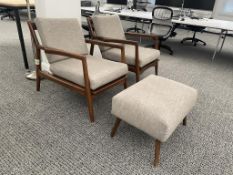 (2qty) Mid-Century Walnut Lounge Chair's