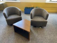 (2qty) Jason Furniture Grey Swivel Chairs