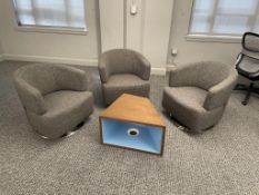 (3qty) Jason Furniture GreySwivel Chairs