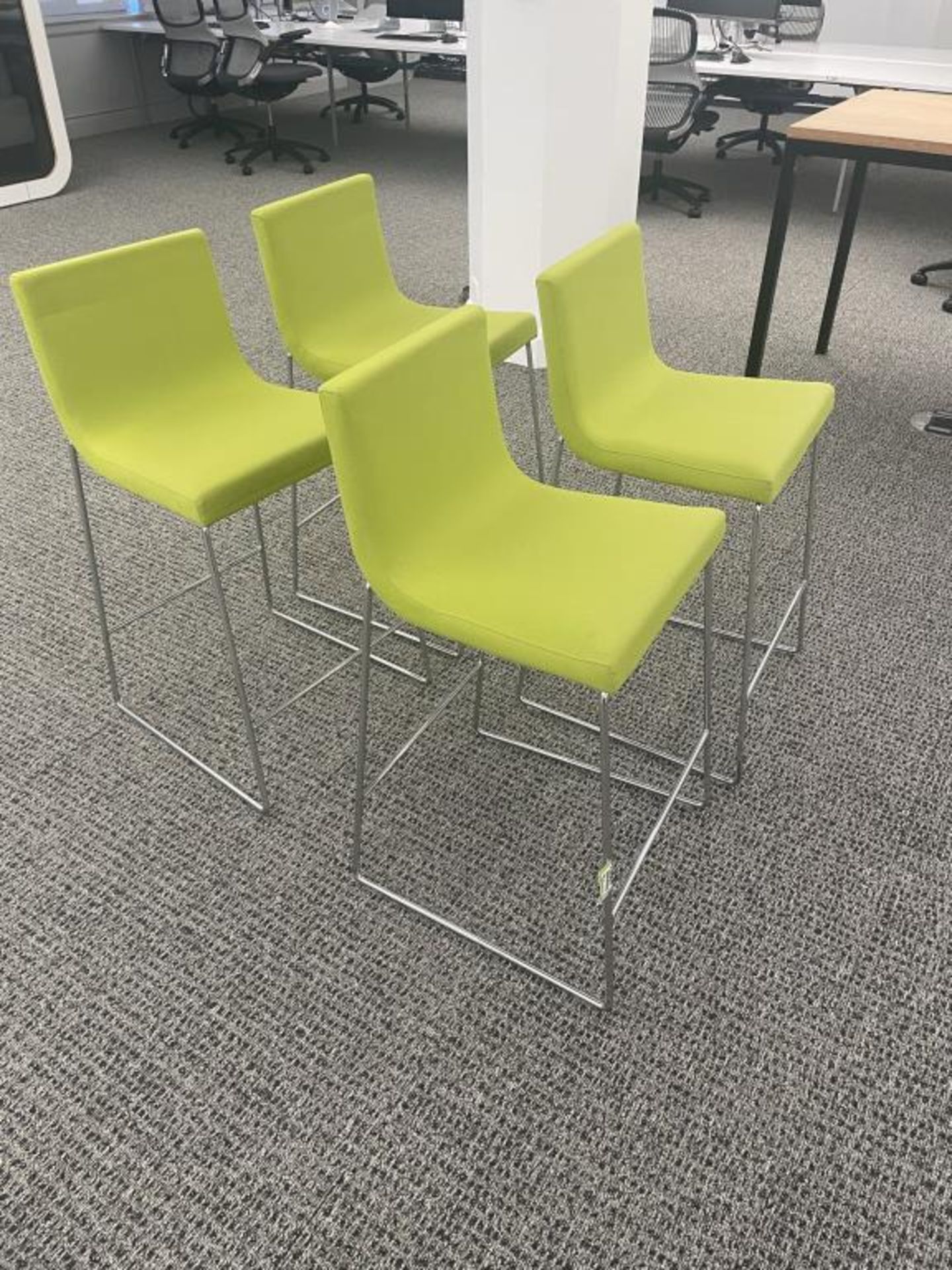 (4qty) Andreu World Lineal Comfort Stools, Lime - Image 2 of 5