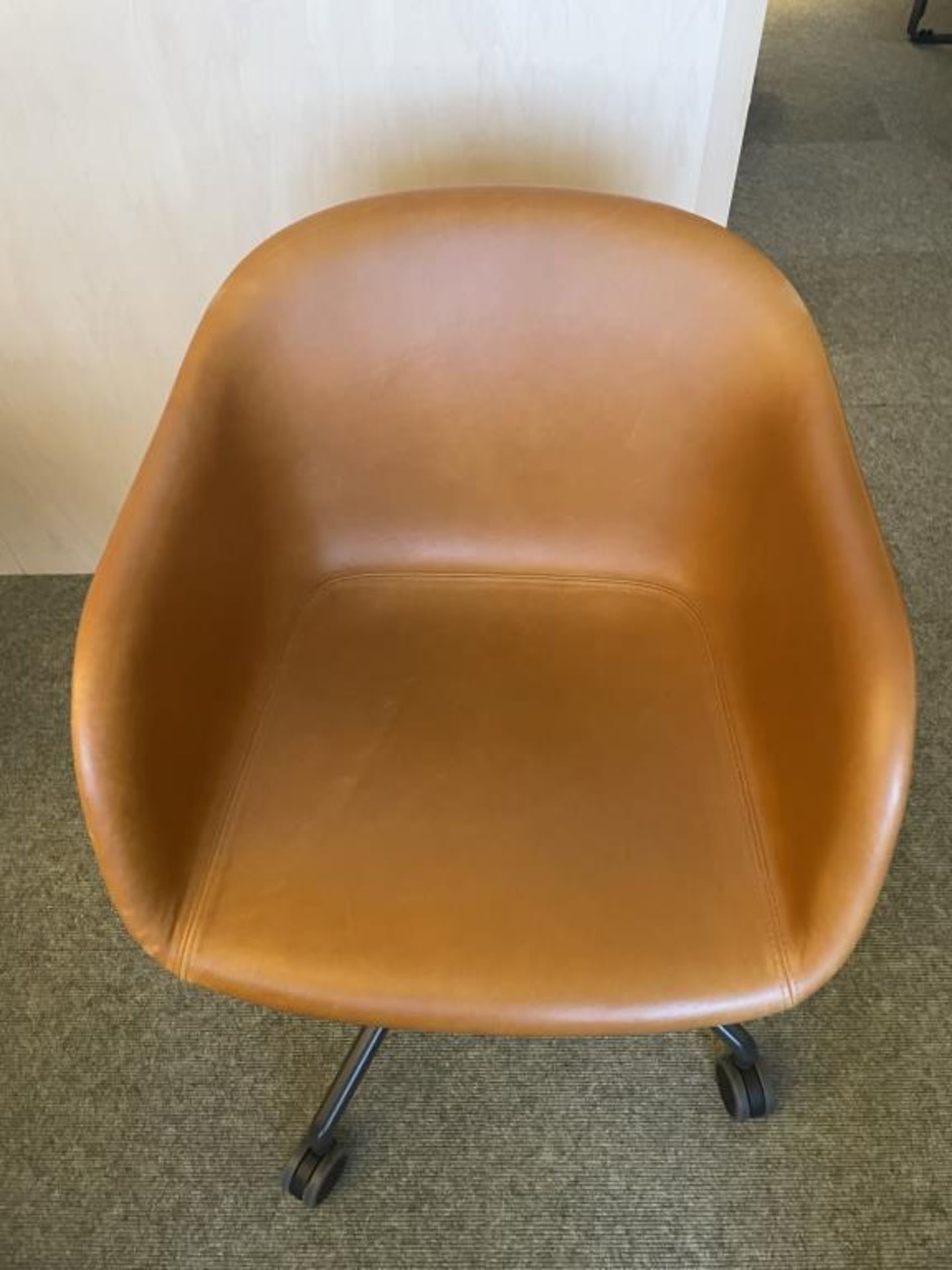 Muuto Fiber Swivel Chair, Casters, Leather - Image 2 of 6
