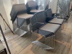 (44qty) Sled Base Mesh Guest Chair with Arms, Grey Mesh