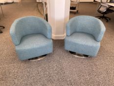 (2qty) Jason Furniture Teal Swivel Chairs