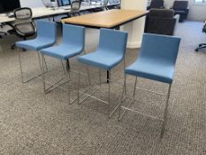 (4) Andreu World Lineal Comfort Stools Blue